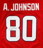 Andre Johnson Autographed Red Pro Style Jersey- JSA Witness Auth *8