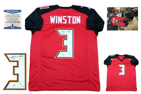 Jameis Winston Autographed SIGNED Custom Jersey - Beckett Authentic with Photo