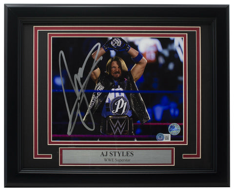 AJ Styles Signed Framed 8x10 WWE Photo BAS BC43558