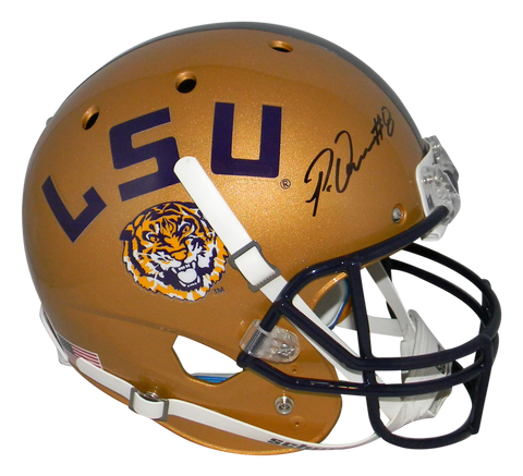 PATRICK QUEEN AUTOGRAPHED SIGNED LSU TIGERS GOLD FULL SIZE HELMET BECKETT