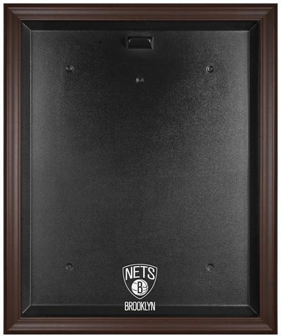 Brooklyn Nets Brown Framed Logo Jersey Display Case Authentic