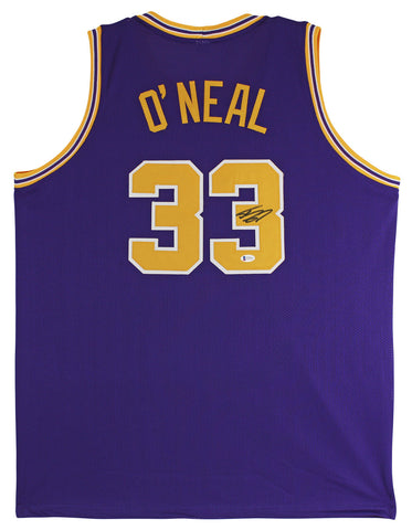 LSU Shaquille O'Neal Authentic Signed Purple Pro Style Jersey BAS Witnessed