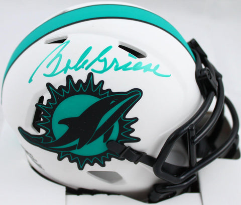 Bob Griese Autographed Miami Dolphins Lunar Speed Mini Helmet- JSA W *Teal