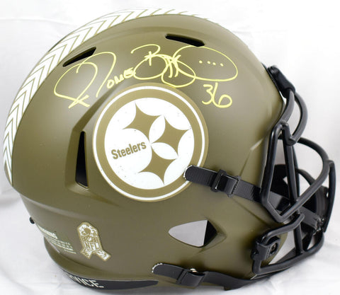 Jerome Bettis Signed Steelers F/S Salute to Service Speed Helmet-Beckett W Holo
