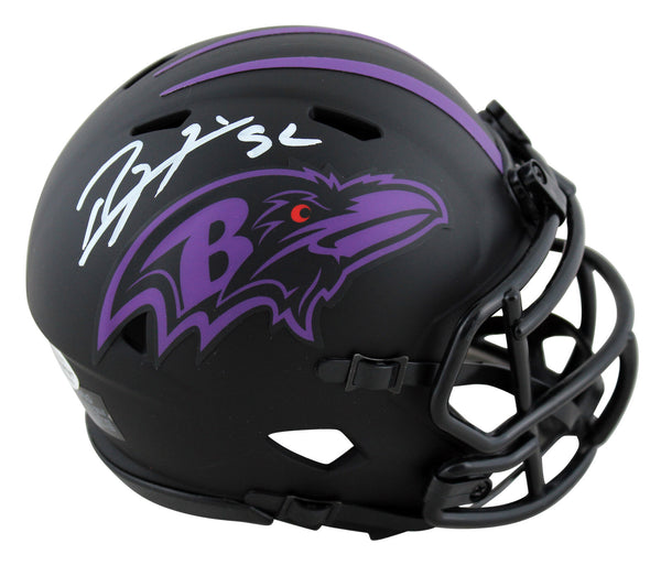 Ravens Ray Lewis Authentic Signed Eclipse Speed Mini Helmet w/ White Sig BAS Wit