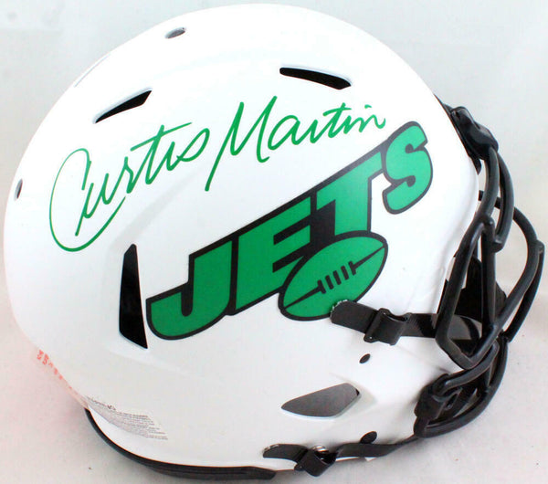 Curtis Martin Signed NY Jets F/S Lunar Authentic Helmet- PSA/DNA *Green