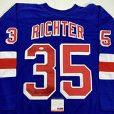Autographed/Signed MIKE RICHTER New York Blue Hockey Jersey PSA/DNA COA Auto