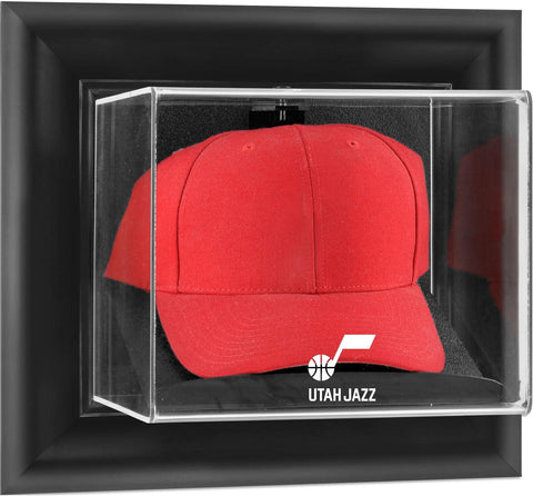 Utah Jazz Black Framed Wall-Mounted Cap Display Case