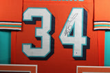 RICKY WILLIAMS (Dolphins orange TOWER) Signed Autographed Framed Jersey JSA
