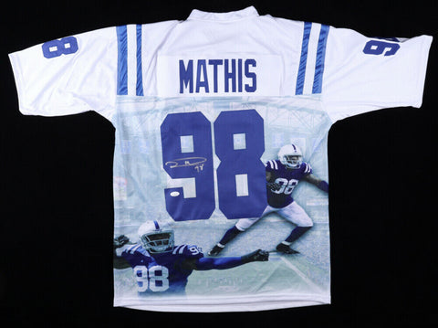 Robert Mathis Signed Indianapolis Colts Jersey (JSA COA) Super Bowl XLI Champ LB
