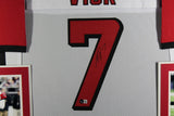 MICHAEL VICK (Falcons white SKYLINE) Signed Autographed Framed Jersey Beckett