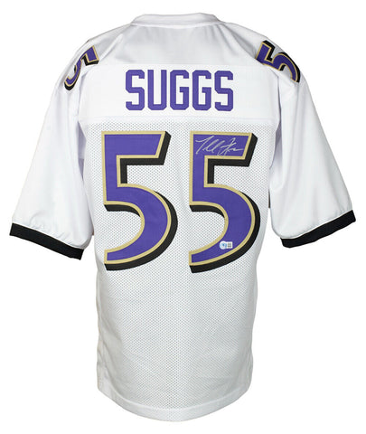 Terrell Suggs Signed Custom White Pro Style Football Jersey BAS ITP