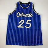 Autographed/Signed Nick Anderson Orlando Blue Pinstripe Jersey PSA/DNA COA
