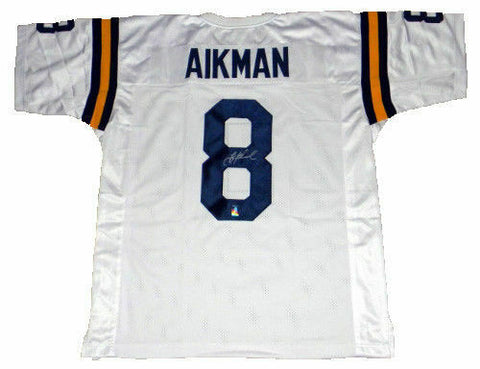 TROY AIKMAN SIGNED AUTOGRAPHED UCLA BRUINS #8 WHITE JERSEY GTSM