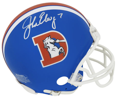 John Elway Signed Denver Broncos T/B D-Logo Riddell (VSR4) Mini Helmet (SS COA)