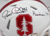 Jim Plunkett Autographed Stanford Speed Mini Helmet W/Heisman 1970-BeckettW Holo