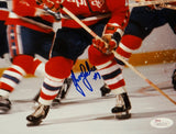 Yvon Labre Autographed 8x10 Washington Capitals In Play Photo with JSA W Auth