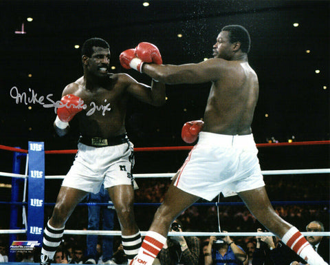 MICHAEL (Mike) SPINKS Signed Boxing vs Larry Holmes Action 8x10 Photo w/Jinx -SS