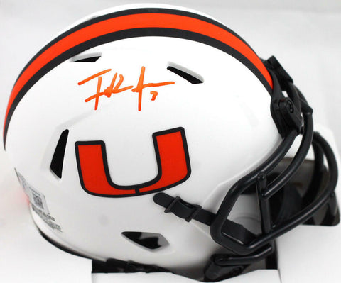 Frank Gore Autographed Miami Hurricanes Lunar Speed Mini Helmet-Beckett W Holo
