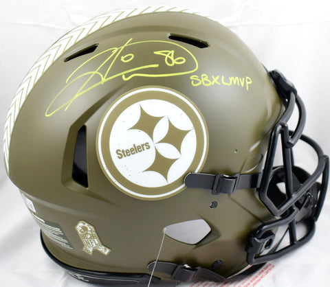 Hines Ward Signed Steelers F/S Salute to Service Speed Auth. Helmet w/Ins.- BAW