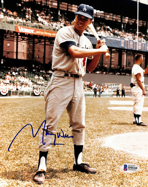 Dodgers Maury Wills Authentic Signed 8x10 Photo Autographed BAS