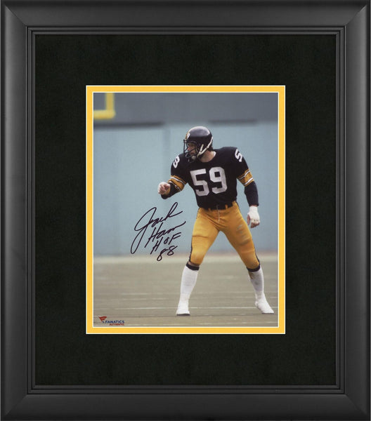 Jack Ham Pittsburgh Steelers Framed Signed 8x10 Pointing Photo w/ HOF 1988 Insc
