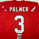 Autographed/Signed Carson Palmer Arizona Red Football Jersey JSA COA Auto