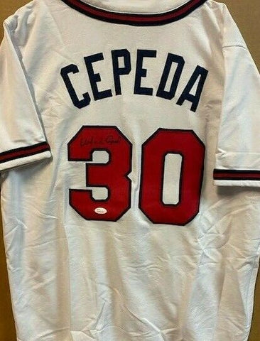 Orlando Cepeda Signed Atlanta Braves Jersey (JSA COA) 1967 NL MVP / 11xAll Star