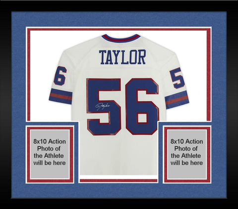 FRMD Lawrence Taylor New York Giants Signed White Mitchell & Ness Rep Jersey