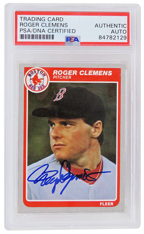 Roger Clemens Signed Red Sox 1985 Fleer Rookie Card #155 - (PSA Encapsulated)