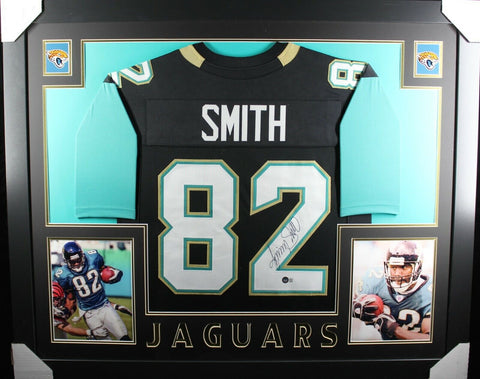 JIMMY SMITH (Jaguars black SKYLINE) Signed Autographed Framed Jersey Beckett