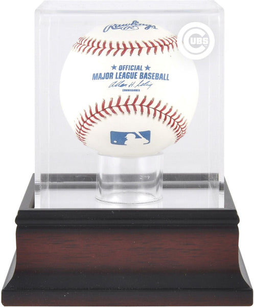 Chicago Cubs Mahogany Baseball Logo Display Case Fanatics Authentic Certified