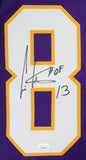 Cris Carter Autographed Purple Pro Style Jersey w/ HOF- JSA W *Black