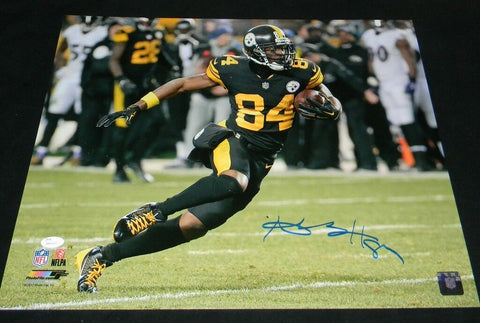 ANTONIO BROWN SIGNED AUTOGRAPHED PITTSBURGH STEELERS 16x20 PHOTO JSA