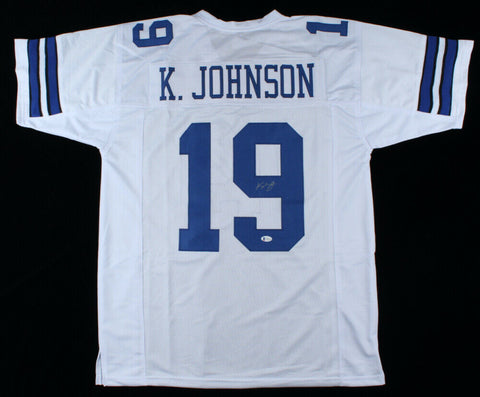 Keyshawn Johnson Signed Dallas Cowboys Jersey (Beckett COA) 3xPro Bowl W.R.