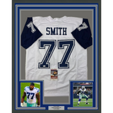 Framed Autographed/Signed Tyron Smith 33x42 Color Rush White Jersey JSA COA