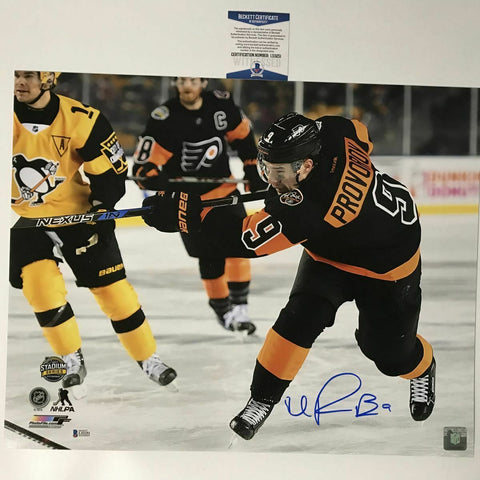Autographed/Signed IVAN PROVOROV Philadelphia Flyers 16x20 Photo Beckett BAS COA