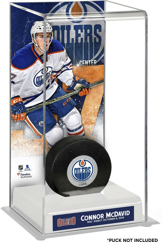 Connor McDavid Edmonton Oilers Deluxe Tall Hockey Puck Case - Fanatics