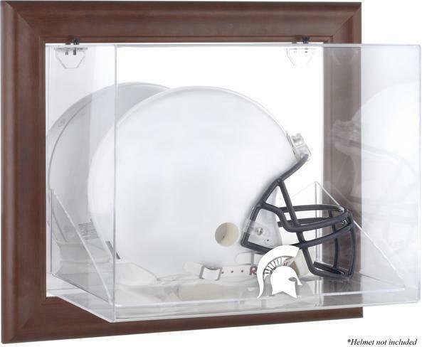 Michigan State Brown Framed Wall-Mountable Helmet Display Case - Fanatics
