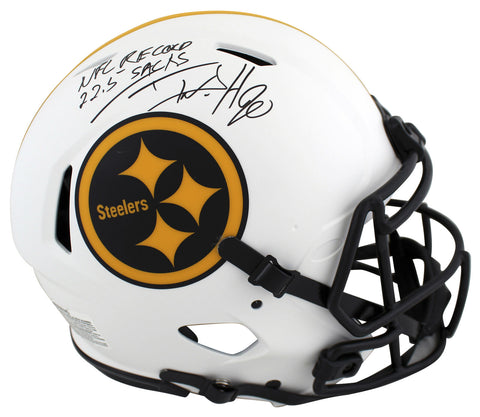 Steelers T.J. Watt "22.5 Sacks" Signed Lunar F/S Speed Proline Helmet BAS Wit