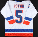 Denis Potvin Signed New York Islanders Jersey Inscribed "HOF 91" (JSA COA)
