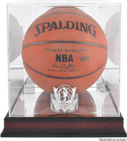 Dallas Mavericks Mahogany Team Logo Basketball Display Case with Mirrored Back