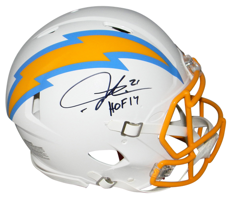 LADAINIAN TOMLINSON SIGNED SAN DIEGO CHARGERS SPEED AUTHENTIC HELMET W/ HOF 17