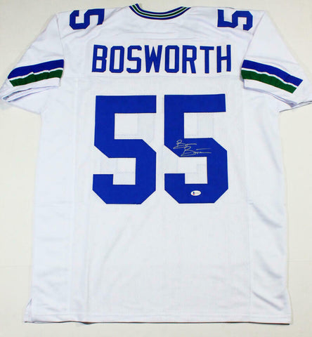 Brian Bosworth Autographed White Pro Style Jersey- Beckett Auth *R5M