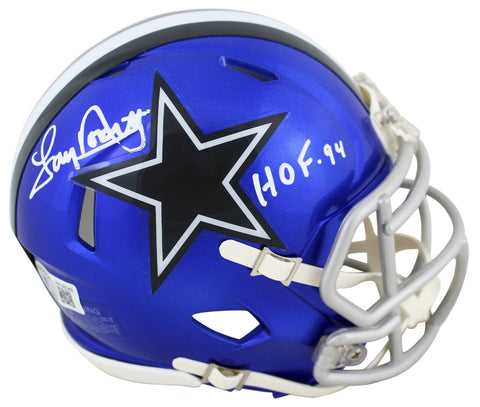 Cowboys Tony Dorsett "HOF 94" Signed Flash Speed Mini Helmet BAS Witnessed
