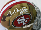 Jerry Rice Signed San Francisco 49ers Camo Speed Mini Helmet - Beckett W Auth