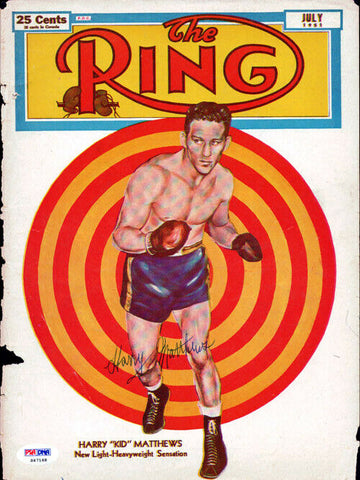 Harry "Kid" Matthews Autographed Signed The Ring Magazine Cover PSA/DNA #S47168
