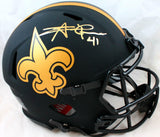 Alvin Kamara Autographed Saints F/S Eclipse Speed Authentic Helmet-BeckettW Holo