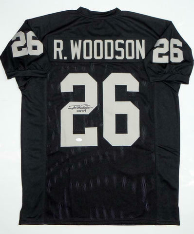 Rod Woodson Autographed Black Pro Style Jersey with HOF- JSA Witness Auth *M2