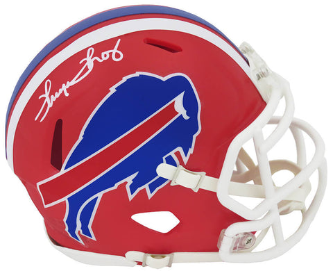 Thurman Thomas Signed Buffalo Bills Throwback Riddell Speed Mini Helmet (SS COA)